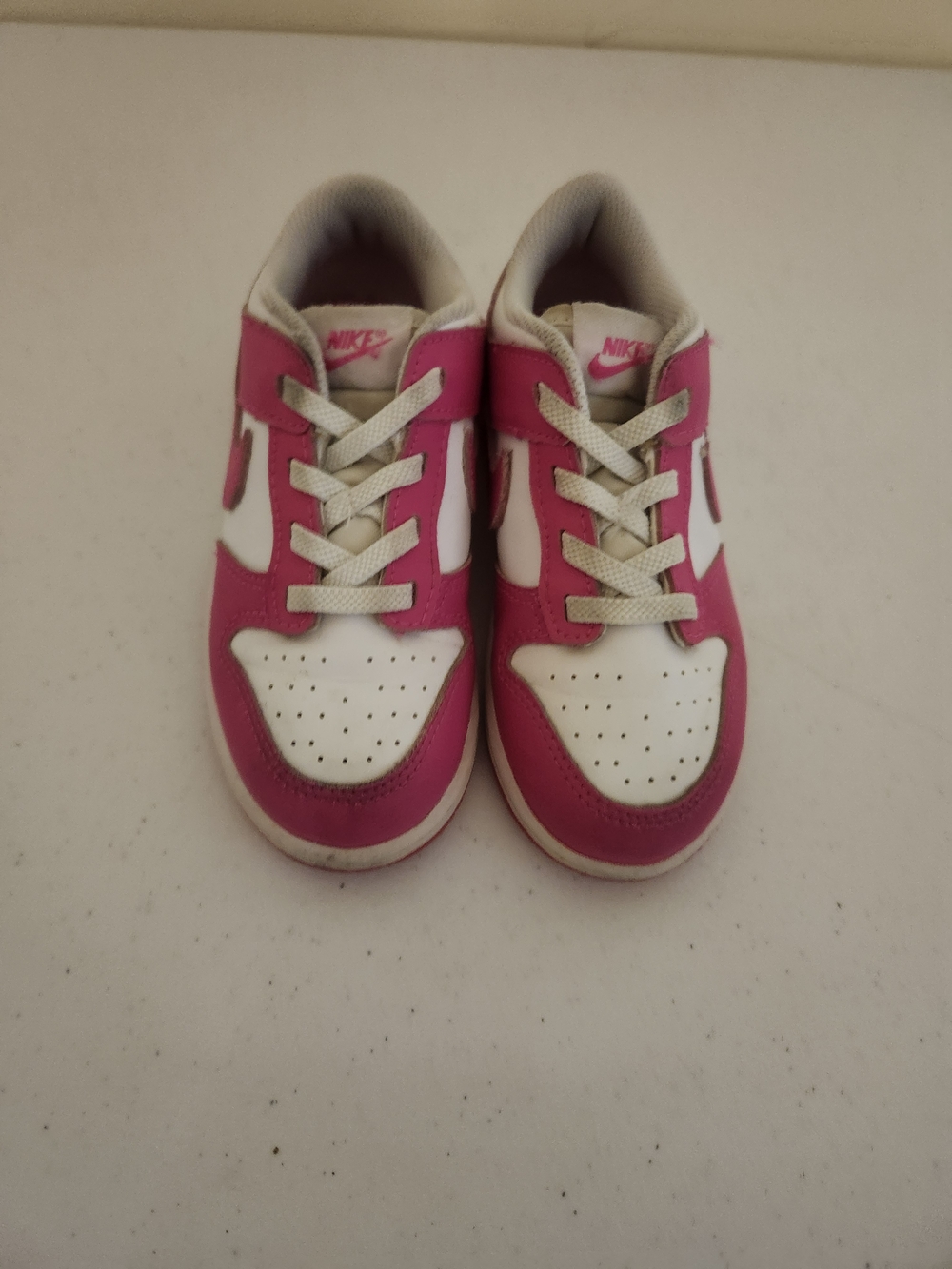 Nike Kids Pink & White Low-Top Sneakers